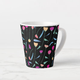 Taza De Café Latte Flores de colores