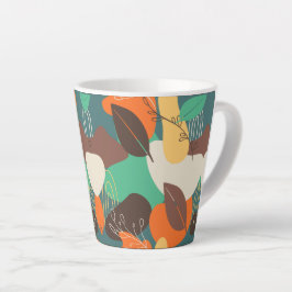 Taza De Café Latte Flores de colores