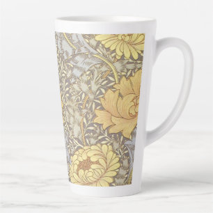 Taza De Café Latte Flores de crisantemo de William Morris