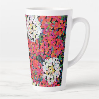 Taza De Café Latte Flores de cristal rojo