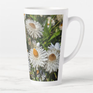 Taza De Café Latte Flores de fresa