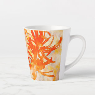 Taza De Café Latte Flores de Fuego