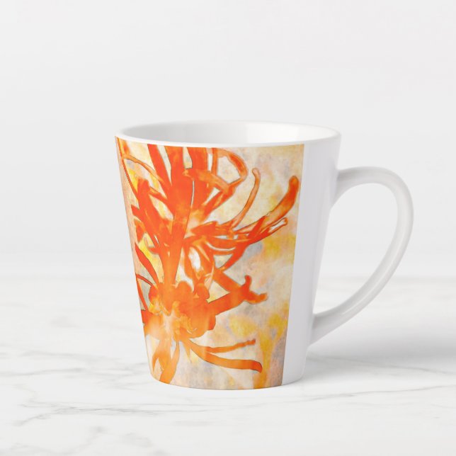 Taza De Café Latte Flores de Fuego (Derecha)
