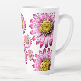 Taza De Café Latte Flores de Gérbera