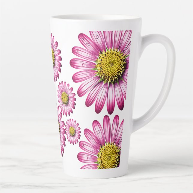 Taza De Café Latte Flores de Gérbera (Derecha)