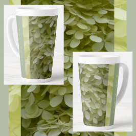 Taza De Café Latte Flores de hidrangea verde Celadon