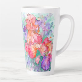 Taza De Café Latte Flores de iris: un poema sobre el Día de la Madre