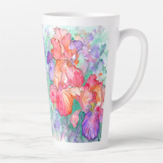 Taza De Café Latte Flores de iris: un poema sobre el Día de la Madre