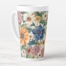 Taza De Café Latte Flores de jardín de verano en una tienda asombrosa