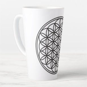 Taza De Café Latte FLORES DE LA VIDA - Esquema de símbolo de geometrí