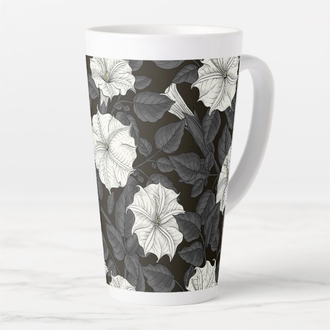 Taza De Café Latte Flores de luna (Ángulo derecho)