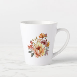 Taza De Café Latte Flores de otoño acuáticas Clipart-77628