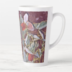 TAZA DE CAFÉ LATTE FLORES DE PEA DULCE