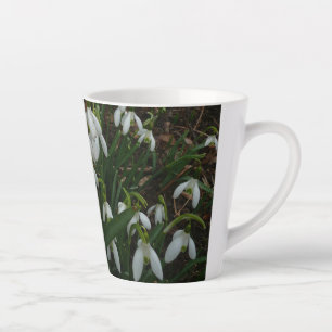 Taza De Café Latte Flores de Primavera Blanca (Galanthus)