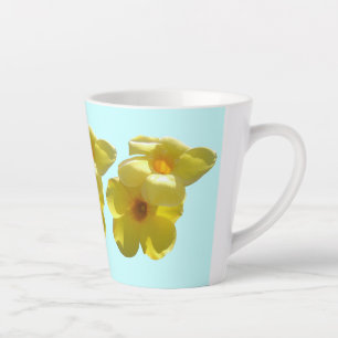 Taza De Café Latte Flores de Trompeta Doradas I