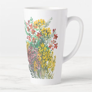 Taza De Café Latte Flores de verano