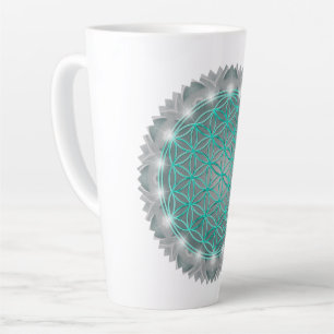 Taza De Café Latte FLORES DE VIDA - Luz de Geometrio Sagrada 2