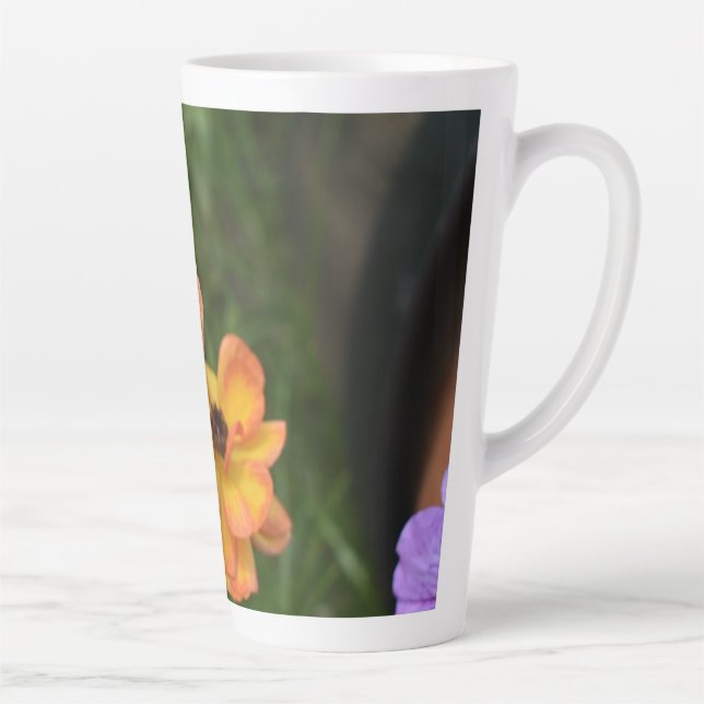 Taza De Café Latte Flores en primavera (Derecha)