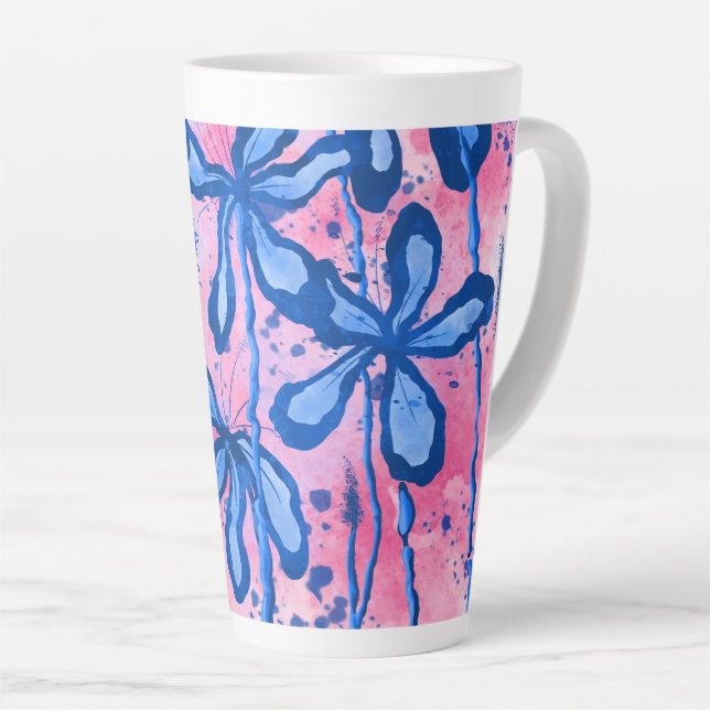Taza De Café Latte Flores entrelazadas (Ángulo derecho)