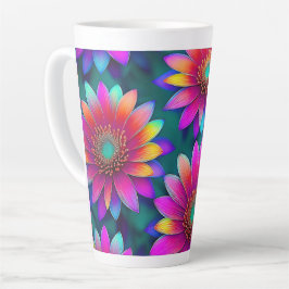 Taza De Café Latte Flores felices