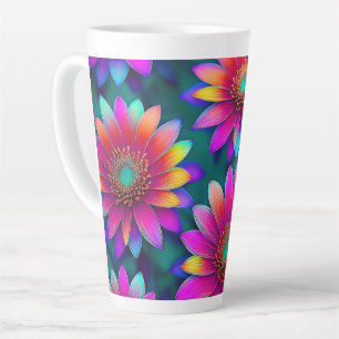 Taza De Café Latte Flores felices