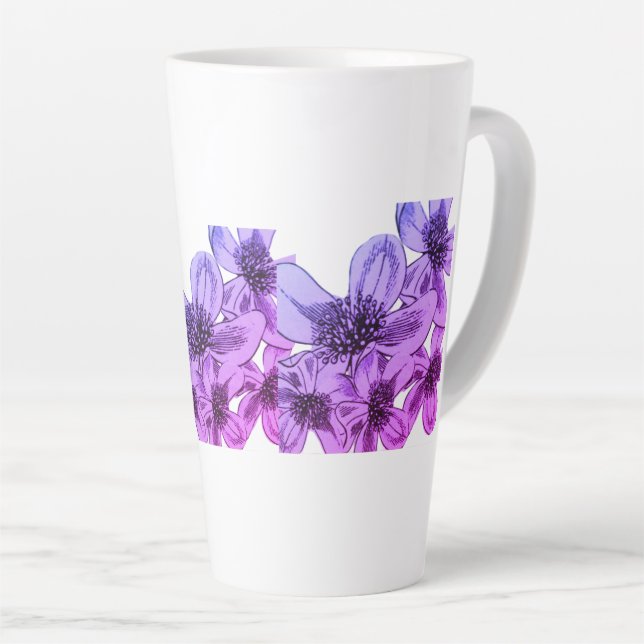 Taza De Café Latte Flores Filtro Miami (Ángulo derecho)