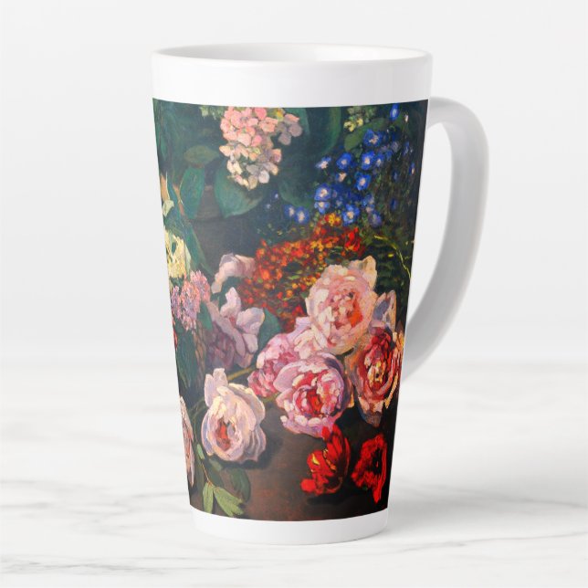 Taza De Café Latte Flores Monet Spring (Ángulo derecho)