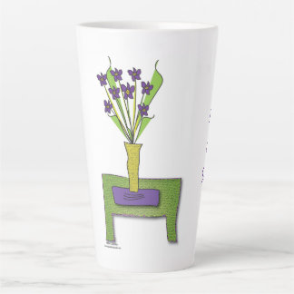 Taza De Café Latte 'Flores moradas' - Mantengan la vida sencilla latt
