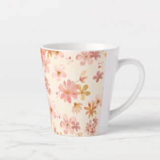 Taza De Café Latte Flores naturales de tierra rústicas hippie boho
