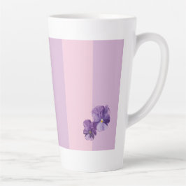 Taza De Café Latte Flores Pansy Latte Mug
