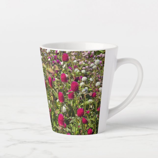 Taza De Café Latte Flores rosadas (Derecha)