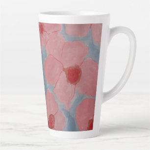 Taza De Café Latte Flores rosadas de caramelo
