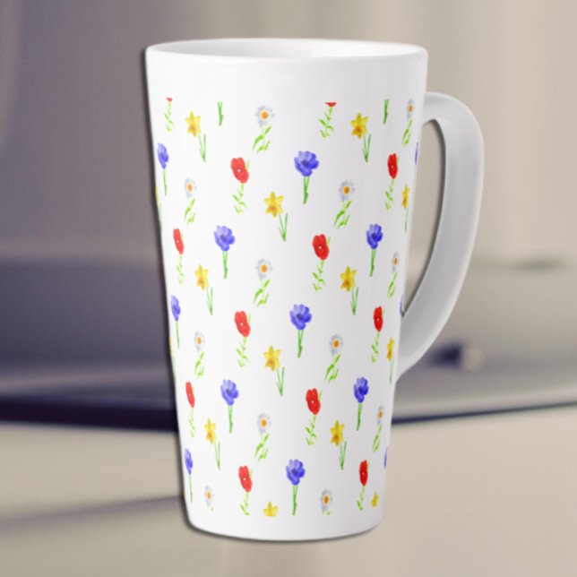 Taza De Café Latte Flores silvestres acuáticas (Subido por el creador)