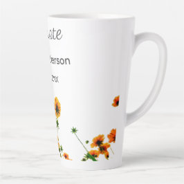 Taza De Café Latte flores silvestres amarillas modernas graduadas rús