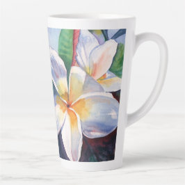 Taza De Café Latte Flores tropicales de plumeria