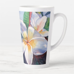 Taza De Café Latte Flores tropicales de plumeria