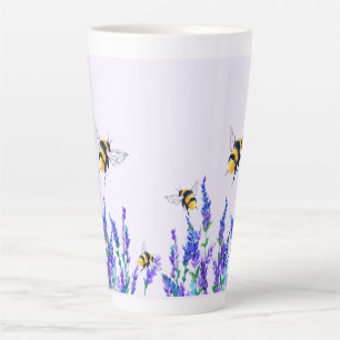 Taza De Café Latte Flores y abejas Alegría de primavera de latte Mug
