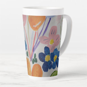 Taza De Café Latte Flores y globos Latte Mug