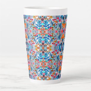 Taza De Café Latte Floricultura silvestre acuarela artística