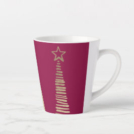 Taza De Café Latte Foiled Christmas Tree's 
