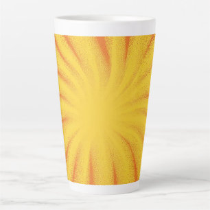 Taza De Café Latte Fondo de explosión de sol amarillo - Textura vinta