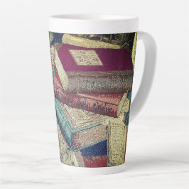 Taza De Café Latte Fondo de libros de época