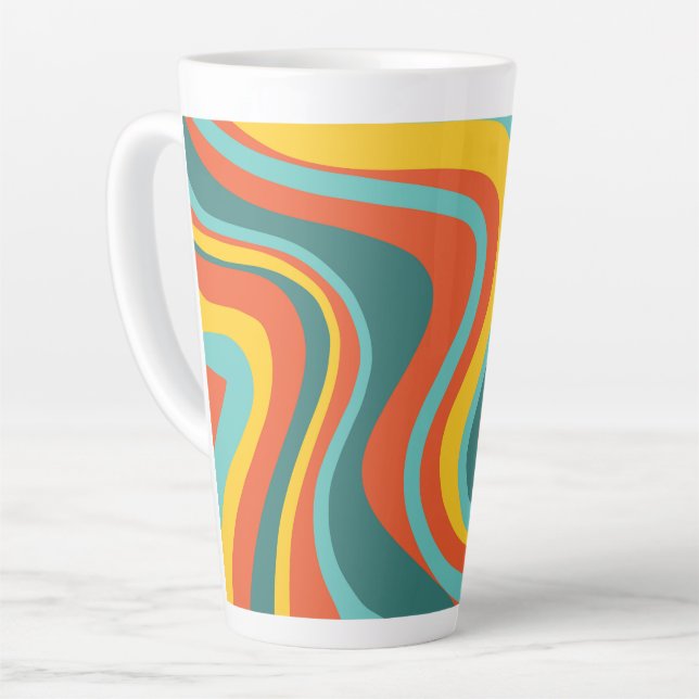 Taza De Café Latte Fondo de los remolinos retro 70 (Ángulo izquierdo)