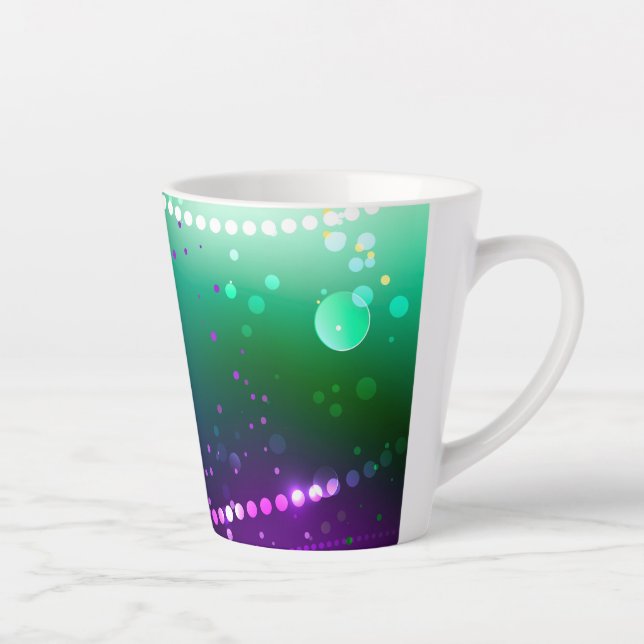 Taza De Café Latte Fondo morado festivo Mardi Gras (Derecha)