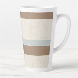 Taza De Café Latte Fondo retro de los puntos de polka suave azul beig