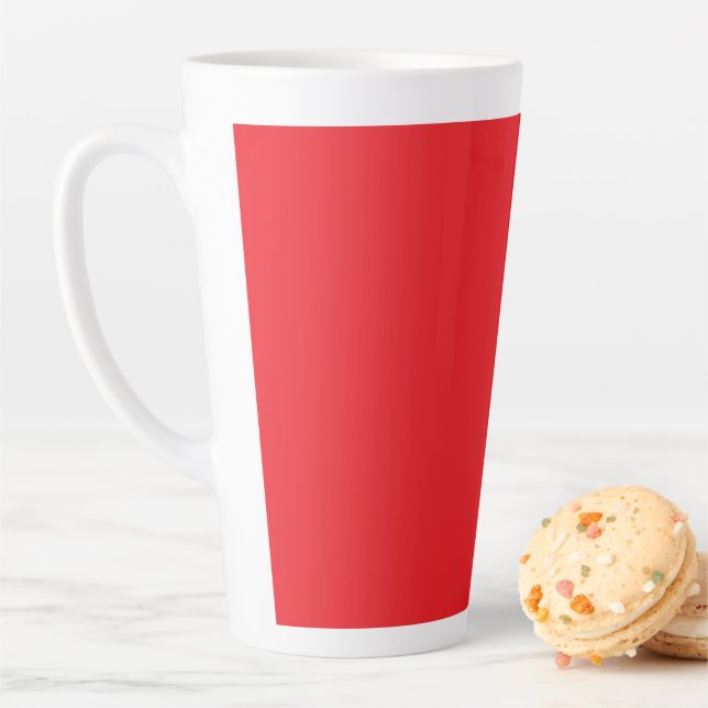 Taza De Café Latte Fondo Rojo Sólido  (In situ)