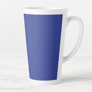 Taza De Café Latte Fondo Sólido Azul Profundo Diseño Minimalista Au