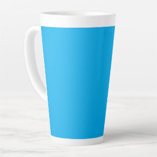 Taza De Café Latte Fondo sólido de azul cian   Estilo minimalista de 