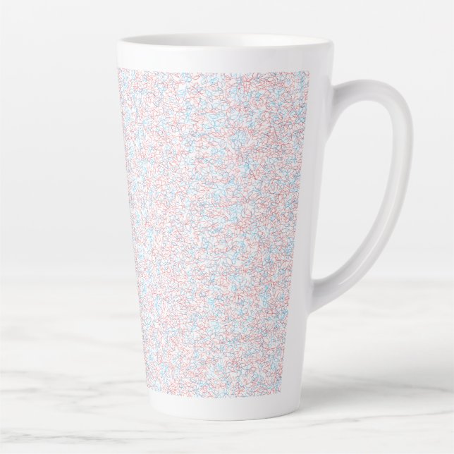 Taza De Café Latte Fondo texturado en blanco roto con sutiles, finos, (Derecha)