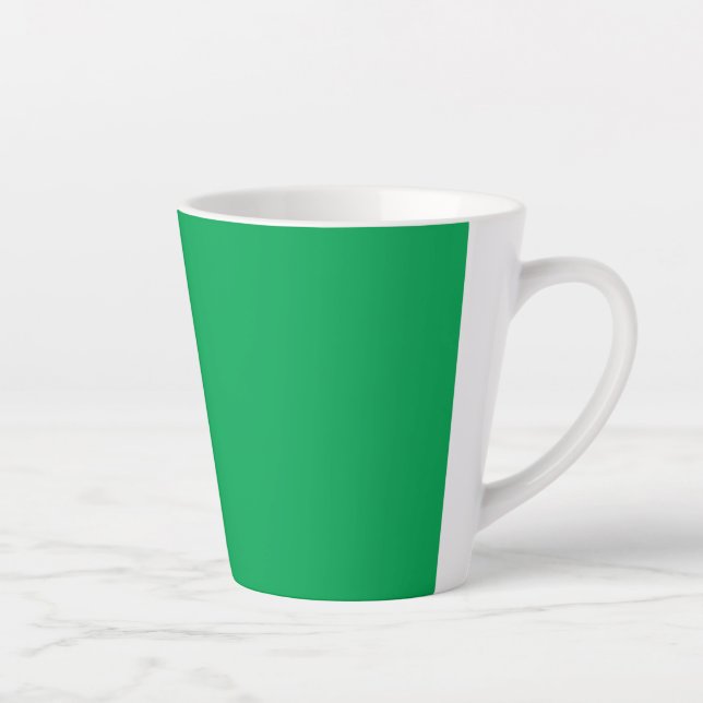 Taza De Café Latte fondo verde con borde blanco (Derecha)
